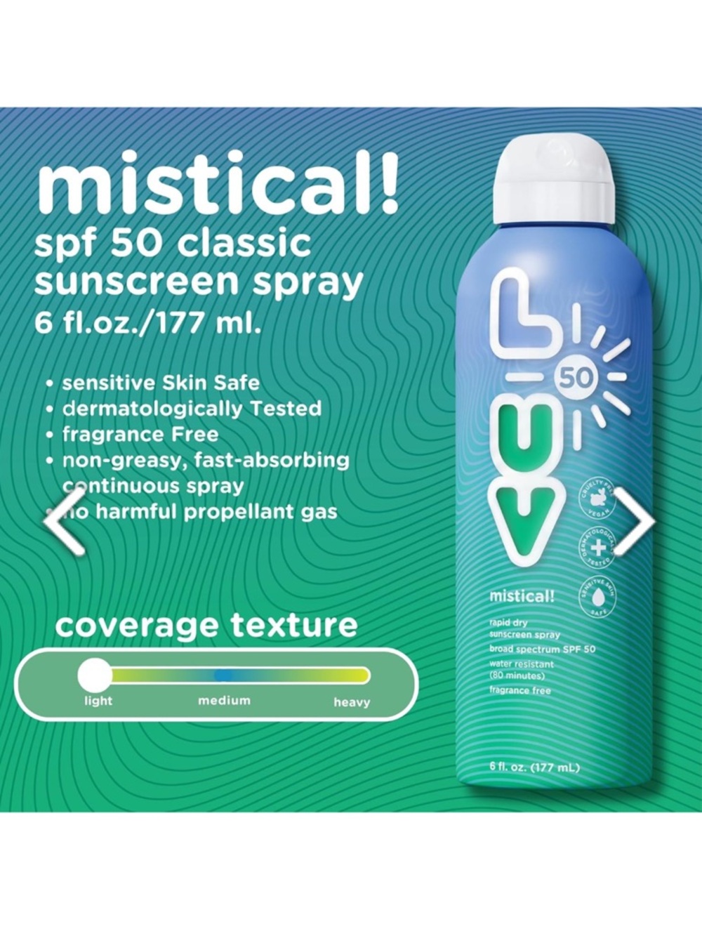 LUV Mistical SPF 50 Broad Spectrum Sunscreen Spray - 6fl oz - Picture 5 of 5